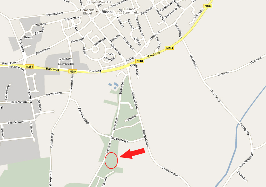 Locatie van het speelbos